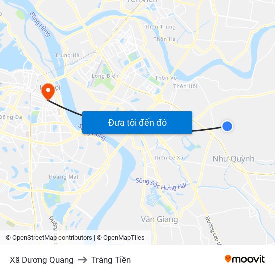 Xã Dương Quang to Tràng Tiền map