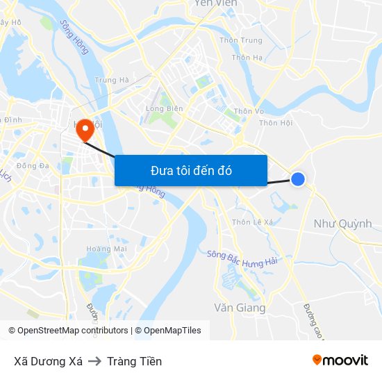 Xã Dương Xá to Tràng Tiền map