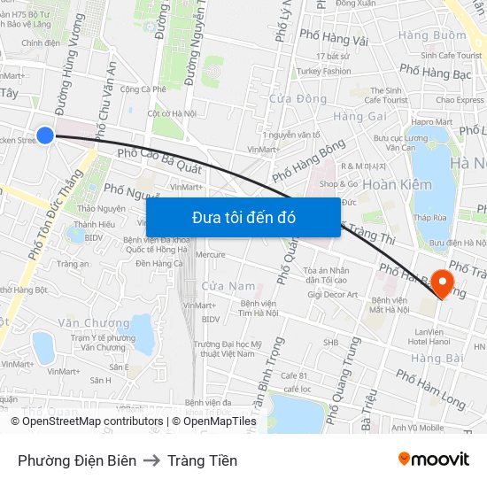 Phường Điện Biên to Tràng Tiền map