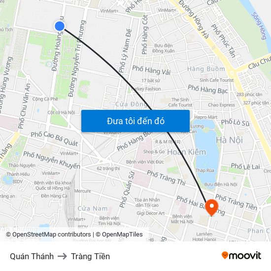 Quán Thánh to Tràng Tiền map