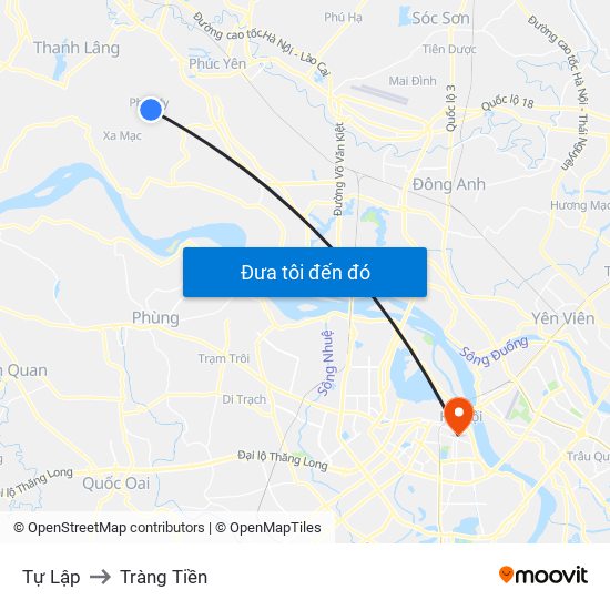 Tự Lập to Tràng Tiền map