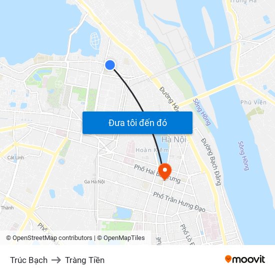 Trúc Bạch to Tràng Tiền map