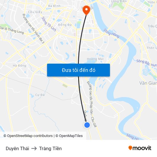 Duyên Thái to Tràng Tiền map
