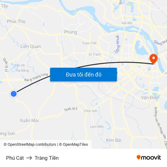 Phú Cát to Tràng Tiền map