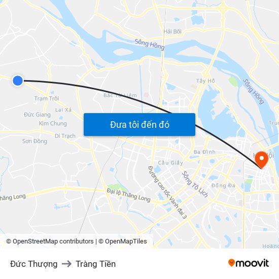 Đức Thượng to Tràng Tiền map