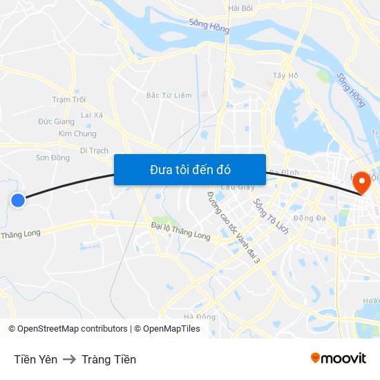 Tiền Yên to Tràng Tiền map