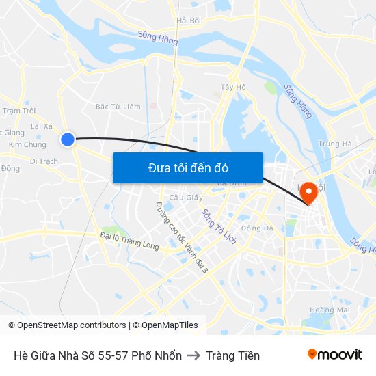 Hè Giữa Nhà Số 55-57 Phố Nhổn to Tràng Tiền map