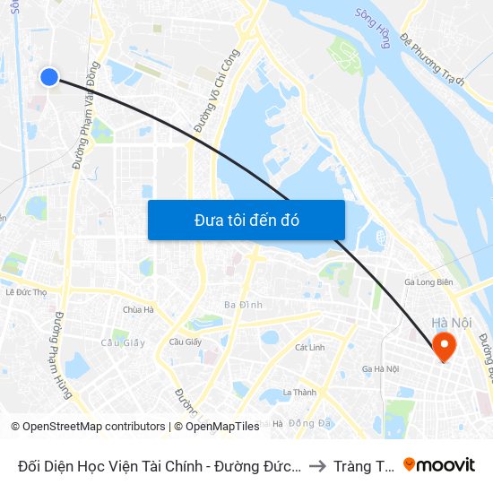 Đối Diện Học Viện Tài Chính - Đường Đức Thắng to Tràng Tiền map