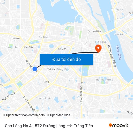 Chợ Láng Hạ A - 572 Đường Láng to Tràng Tiền map