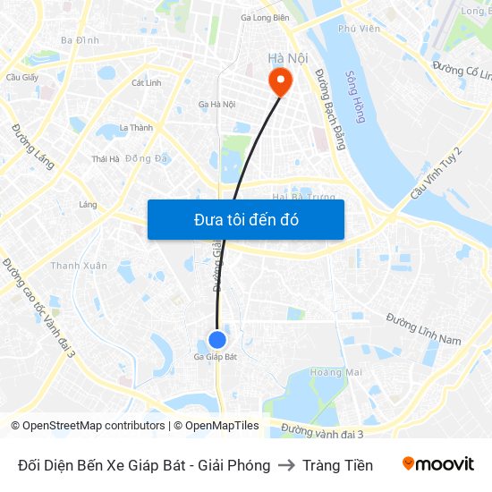 Đối Diện Bến Xe Giáp Bát - Giải Phóng to Tràng Tiền map