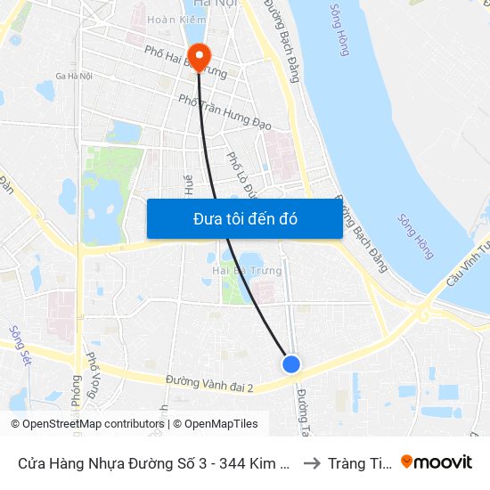 Cửa Hàng Nhựa Đường Số 3 - 344 Kim Ngưu to Tràng Tiền map