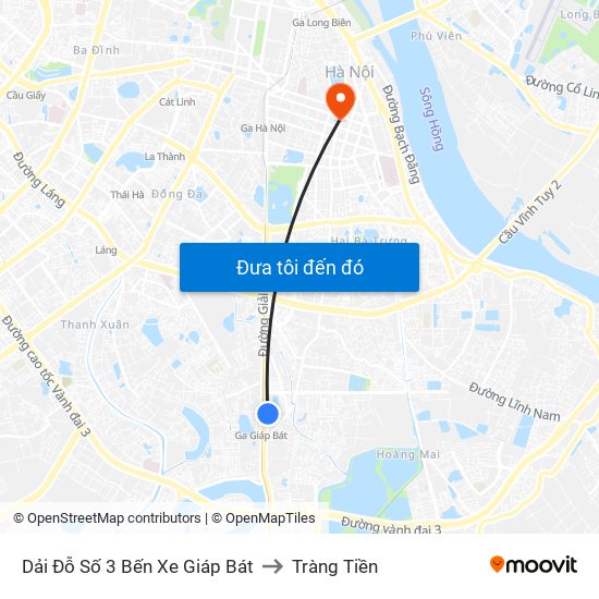 Dải Đỗ Số 3 Bến Xe Giáp Bát to Tràng Tiền map