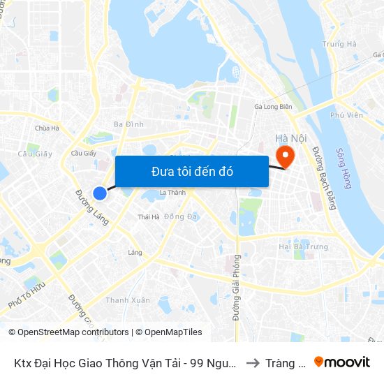 Ktx Đại Học Giao Thông Vận Tải - 99 Nguyễn Chí Thanh to Tràng Tiền map