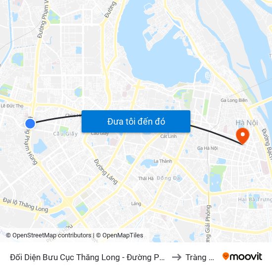 Đối Diện Bưu Cục Thăng Long - Đường Phạm Hùng to Tràng Tiền map