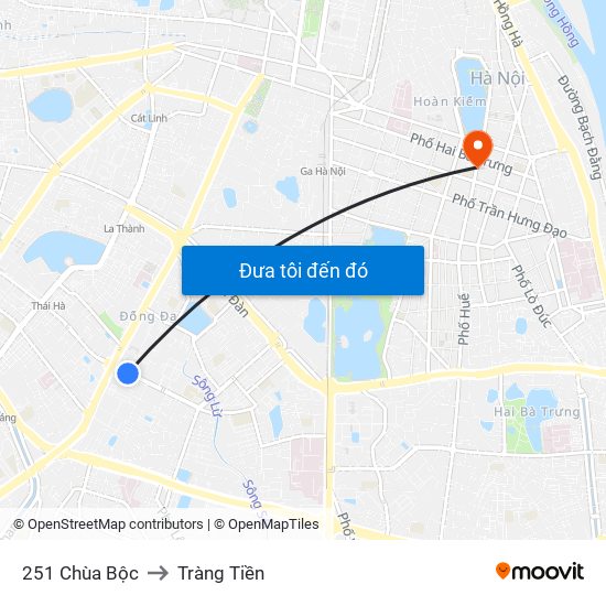 251 Chùa Bộc to Tràng Tiền map