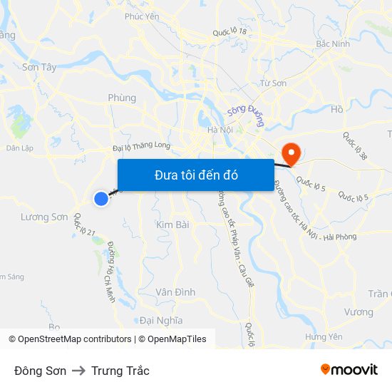 Đông Sơn to Trưng Trắc map