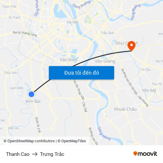 Thanh Cao to Trưng Trắc map