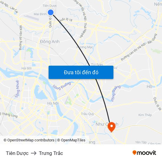 Tiên Dược to Trưng Trắc map