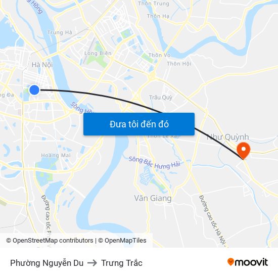 Phường Nguyễn Du to Trưng Trắc map