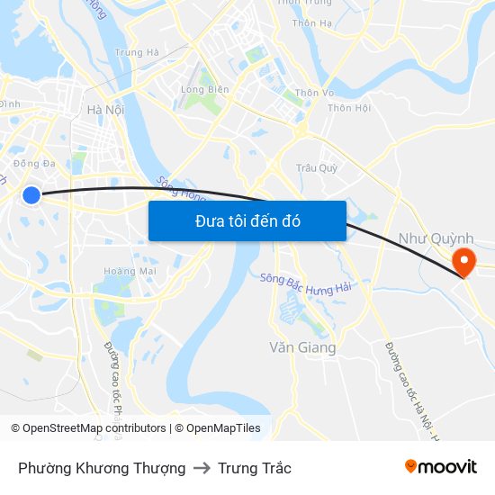 Phường Khương Thượng to Trưng Trắc map