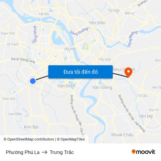 Phường Phú La to Trưng Trắc map