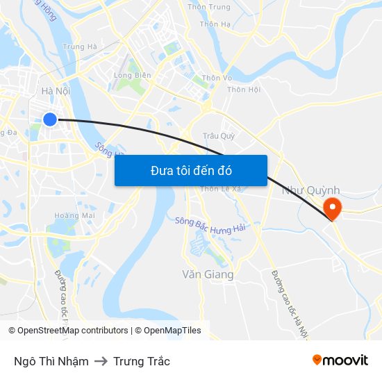 Ngô Thì Nhậm to Trưng Trắc map