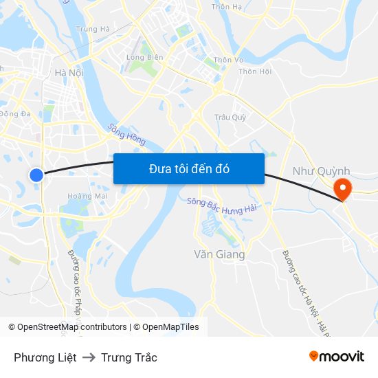 Phương Liệt to Trưng Trắc map