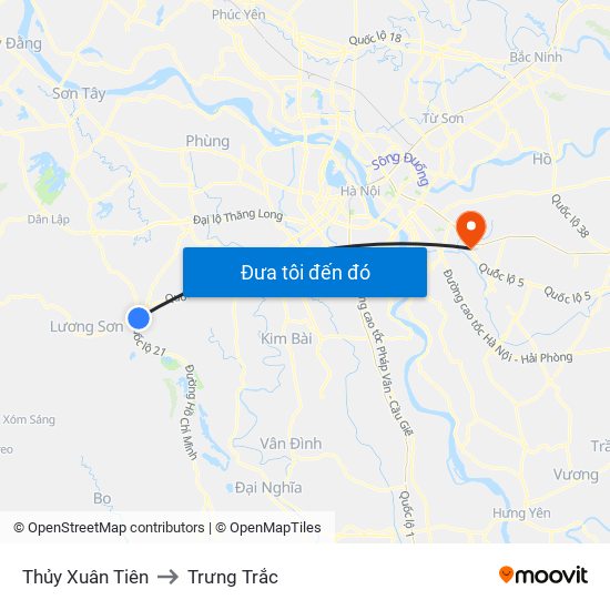 Thủy Xuân Tiên to Trưng Trắc map