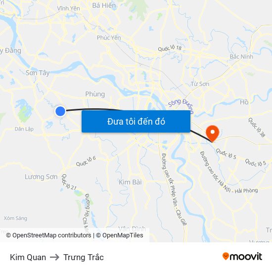 Kim Quan to Trưng Trắc map