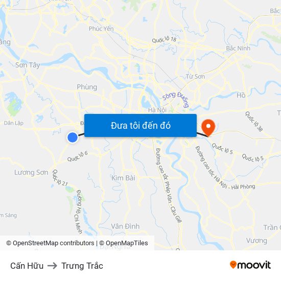 Cấn Hữu to Trưng Trắc map