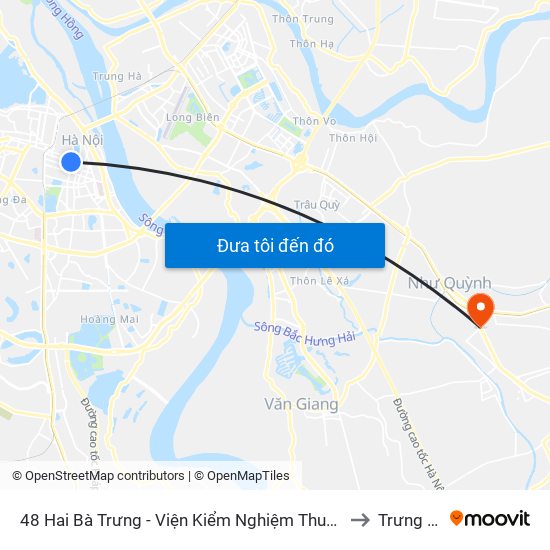 48 Hai Bà Trưng - Viện Kiểm Nghiệm Thuốc Trung Ương to Trưng Trắc map