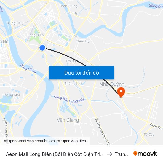 Aeon Mall Long Biên (Đối Diện Cột Điện T4a/2a-B Đường Cổ Linh) to Trưng Trắc map