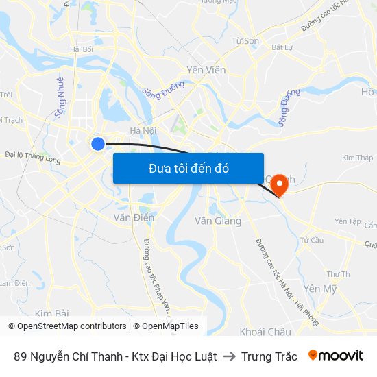 89 Nguyễn Chí Thanh - Ktx Đại Học Luật to Trưng Trắc map