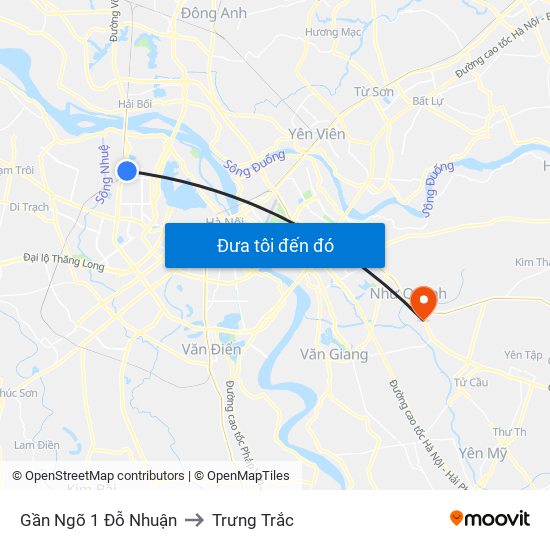 Gần Ngõ 1 Đỗ Nhuận to Trưng Trắc map