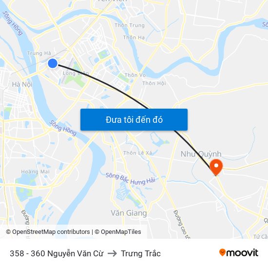 358 - 360 Nguyễn Văn Cừ to Trưng Trắc map