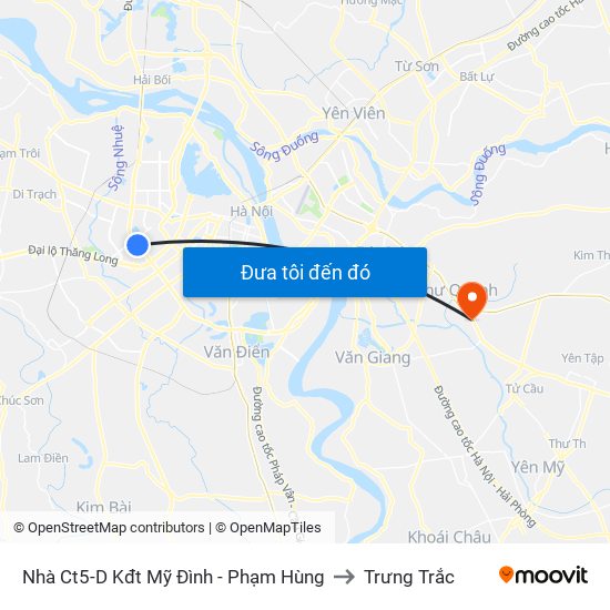 Nhà Ct5-D Kđt Mỹ Đình - Phạm Hùng to Trưng Trắc map