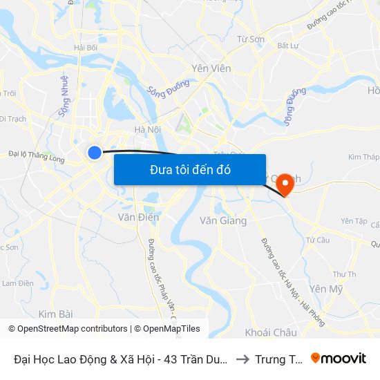 Đại Học Lao Động & Xã Hội - 43 Trần Duy Hưng to Trưng Trắc map