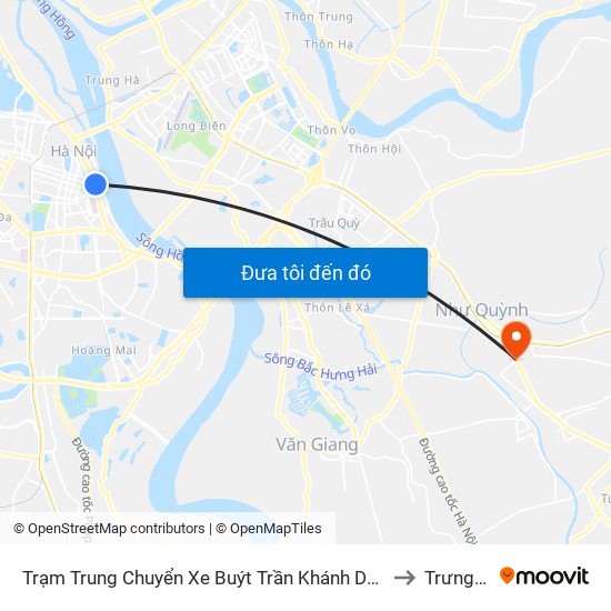 Trạm Trung Chuyển Xe Buýt Trần Khánh Dư (Khu Đón Khách) to Trưng Trắc map