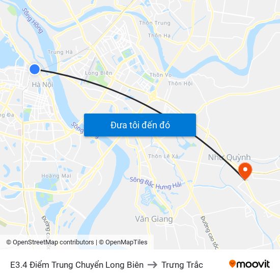 E3.4 Điểm Trung Chuyển Long Biên to Trưng Trắc map