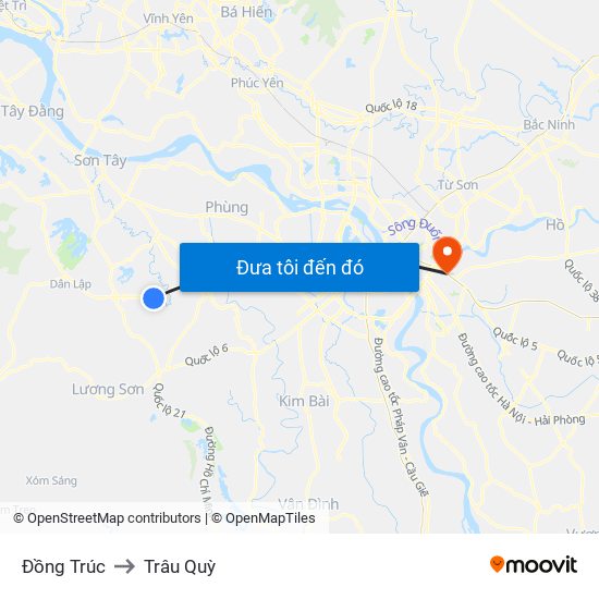 Đồng Trúc to Trâu Quỳ map