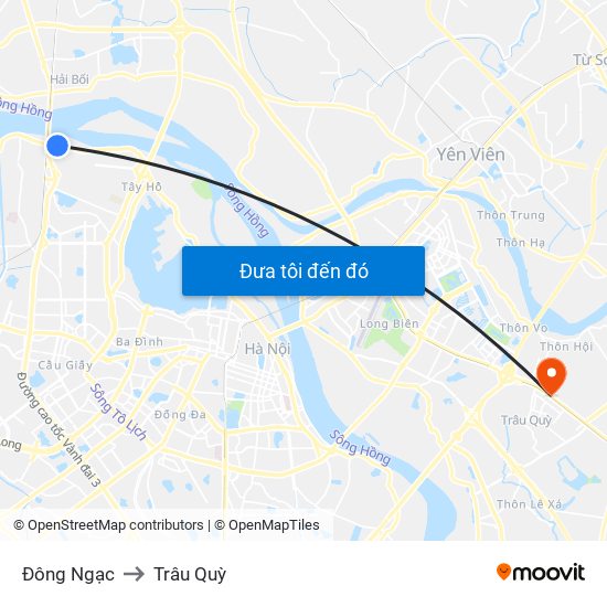 Đông Ngạc to Trâu Quỳ map
