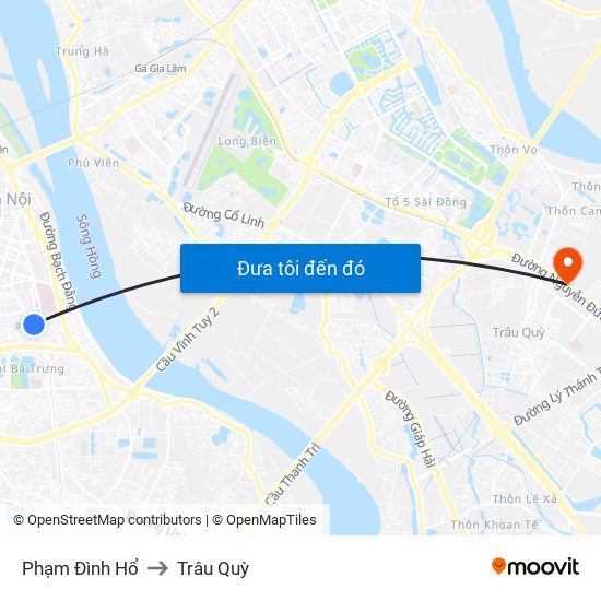 Phạm Đình Hổ to Trâu Quỳ map