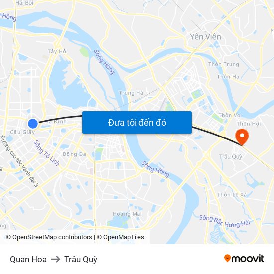 Quan Hoa to Trâu Quỳ map