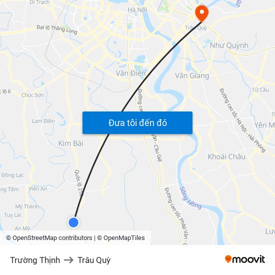 Trường Thịnh to Trâu Quỳ map