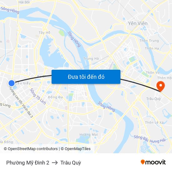 Phường Mỹ Đình 2 to Trâu Quỳ map