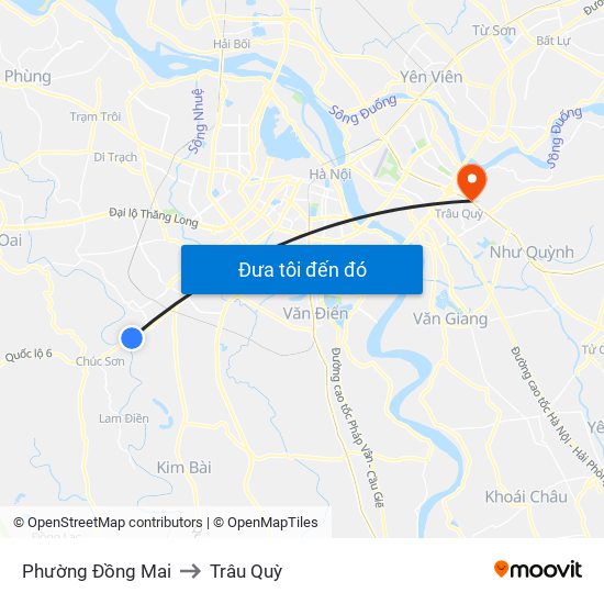 Phường Đồng Mai to Trâu Quỳ map