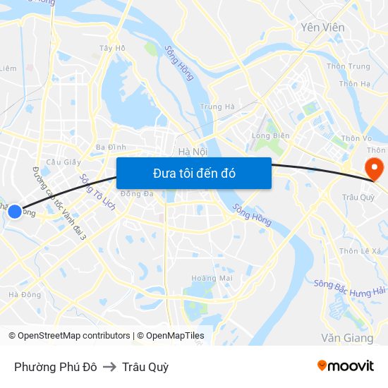 Phường Phú Đô to Trâu Quỳ map