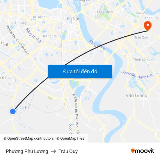 Phường Phú Lương to Trâu Quỳ map