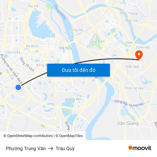 Phường Trung Văn to Trâu Quỳ map