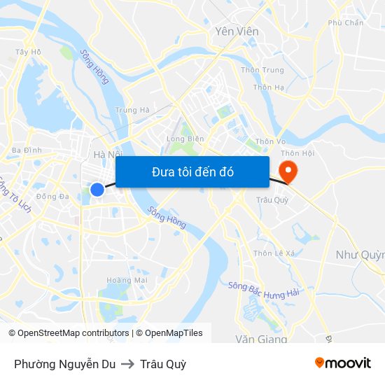 Phường Nguyễn Du to Trâu Quỳ map